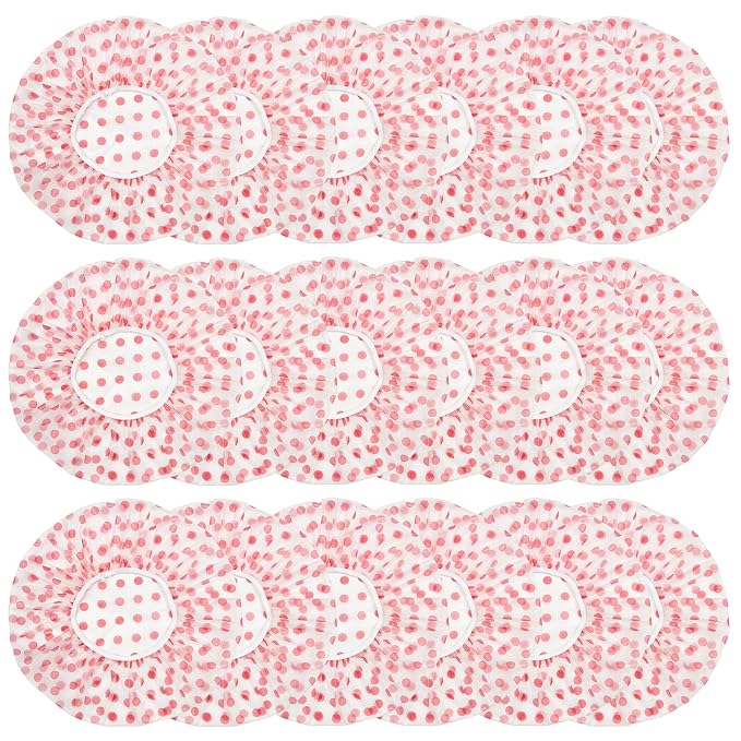 18Pcs Plastic Shower Caps for Women Waterproof Bath Caps Bathing Hair Cap by ZGQHZR