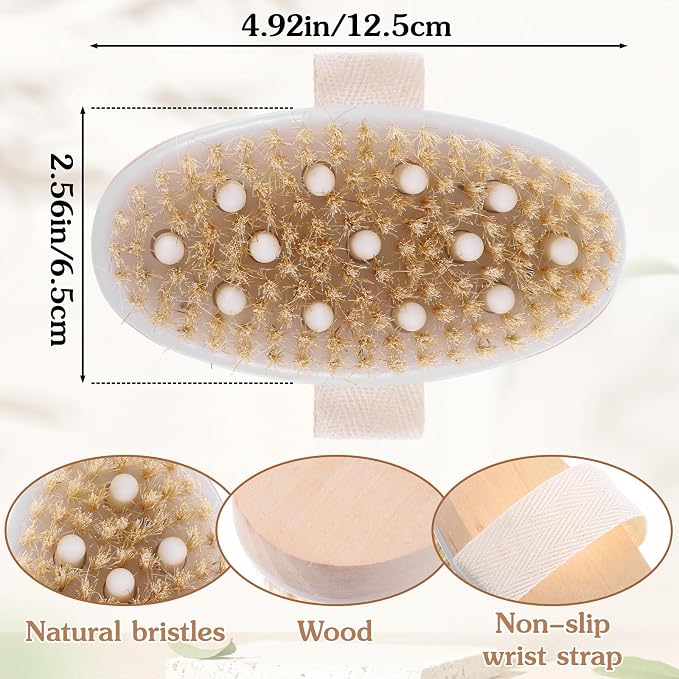 Sibba 10 Pack Dry Brushing Body Brush, Natural Bristle Exfoliating Brush - Image 2