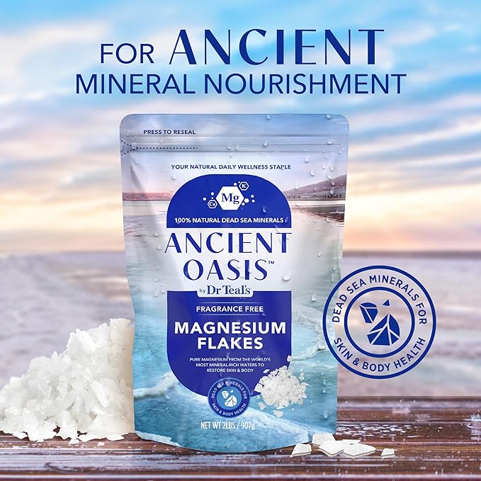 Ancient Oasis by Dr Teal's Magnesium Flakes, Fragrance Free, 2 lbs - Image 3