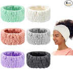 WILLBOND 6 Pieces Extra Wide Band 5 Inch Spa Facial Microfiber Headband Elastic by Willbond+Technology+Limited