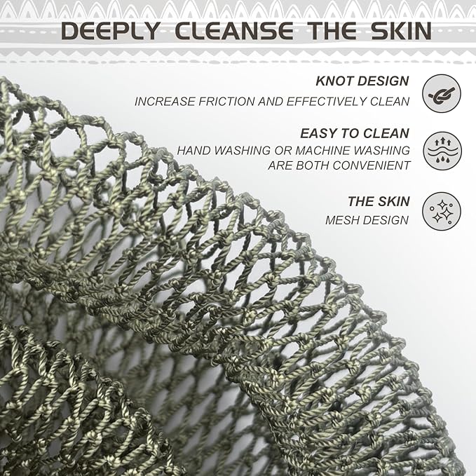 SPMKTBOZAI African Net Sponge Authentic, Loofah Exfoliating Body Scrubber Bath - Image 6