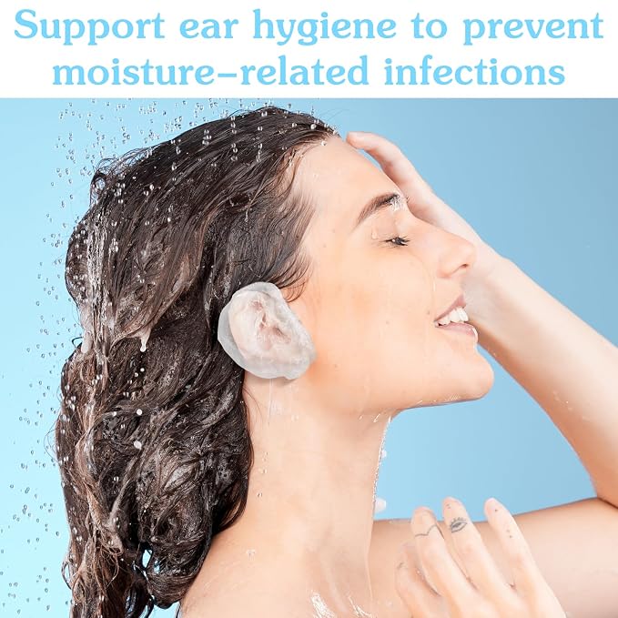 200PCS Disposable Ear Covers for Shower, Waterproof Plastic Ear-Protectors for - Image 4