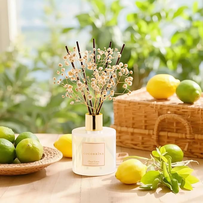 Cocorrína Reed Diffuser Set, Clean Linen 6.7 fl oz Scented Diffuser - Image 6