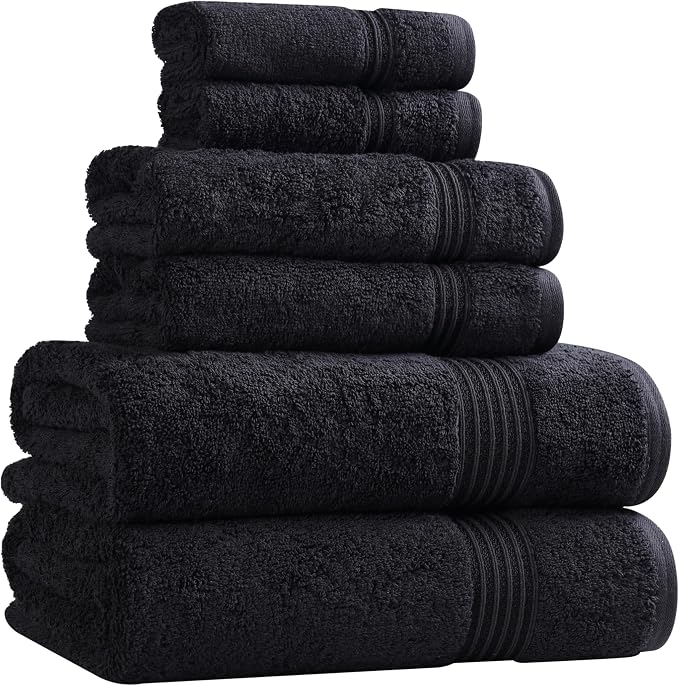 Superior Egyptian Cotton 6-Piece Towel Set, Bathroom Essentials, Towels by SUPERIOR