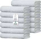 Commercial Bulk Pack of 12 Bath Towels – 100% Cotton Terry 24" x 48" – Ideal by TEXCRAFT