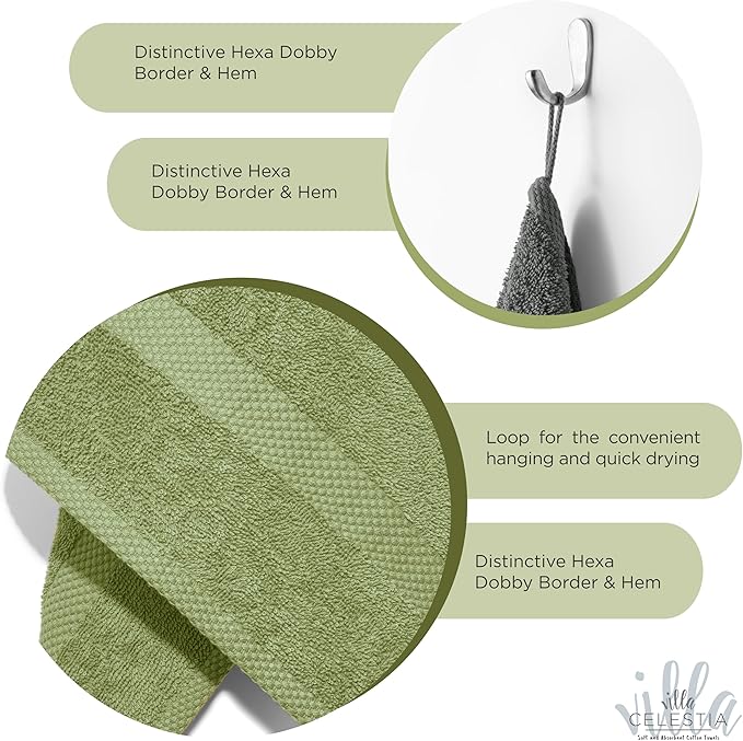 100% Cotton Bath Towel Set of 12-4 Bath Towels, 4 Hand Towels, 4 Wash Cloths - Image 5