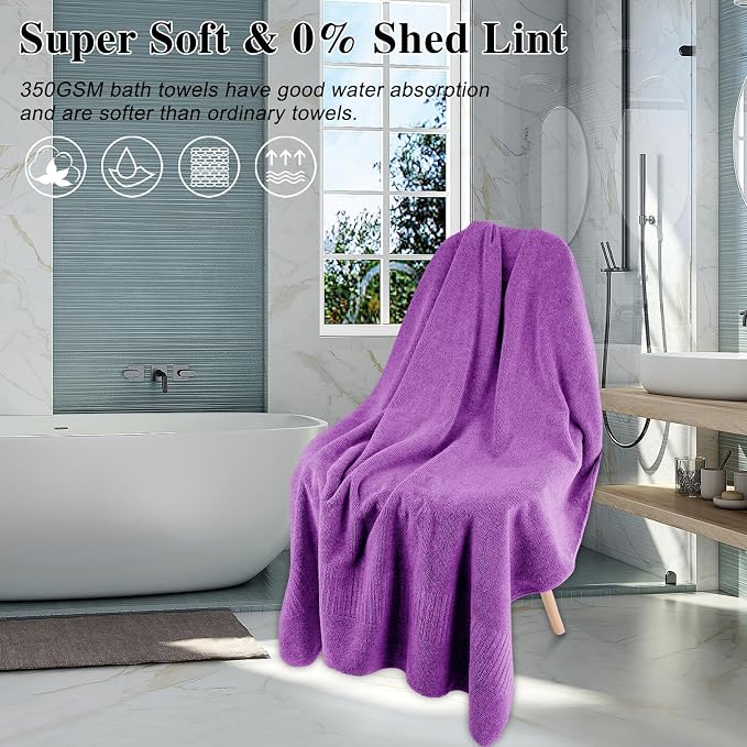 SEISSO Bath Towels, Extra Absorbent & Quick Drying Lightweight Fiber Towels - Image 3