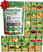HOME GROWN 25 Variety Survival Seed Vault 12, 000+ Heirloom Non-GMO Vegetable by HOMEGROWN