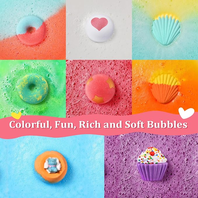 Bath Bombs for Girls Kids & Women, Bubble Bath Self Care Valentines Birthday - Image 3