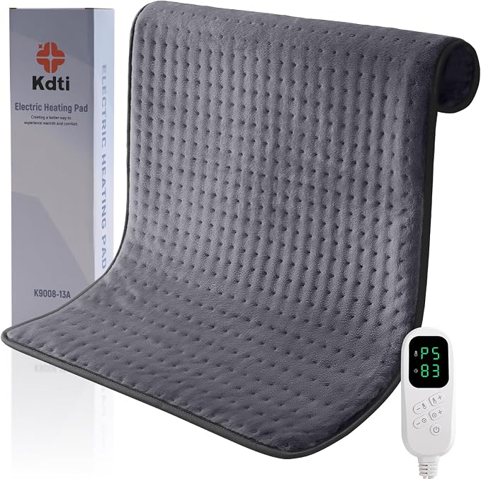 Extra Large Heating Pad for Back Pain Relief, 6 Heat Settings, Machine Washable by Kdti