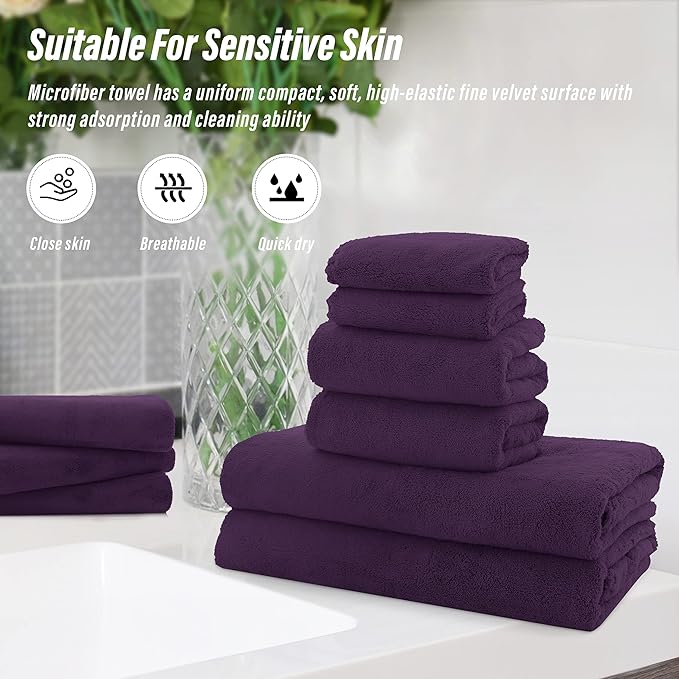 MOONQUEEN Ultra Soft Microfiber Coral Velvet Towel Set - Image 7