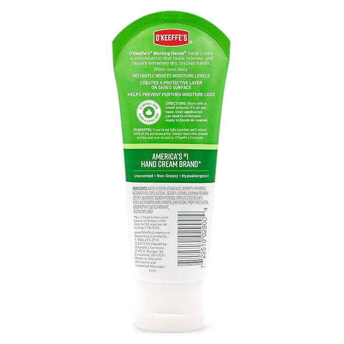 O'Keeffe's K0290004-9 Working Hands Hand Cream Tube, 3 oz - Image 3
