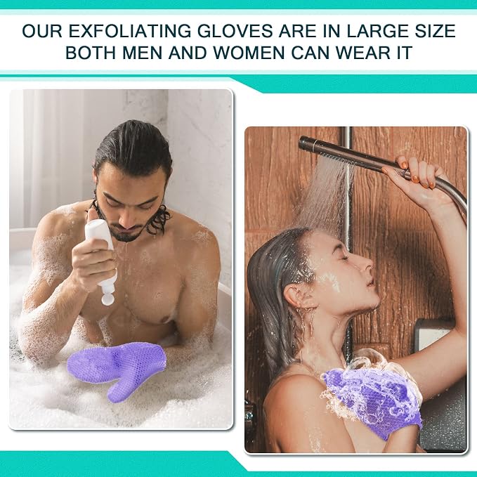 Karenhi 2 Pcs Honeycomb Exfoliating Glove Set Exfoliating Bath Mitt Honeycomb - Image 4