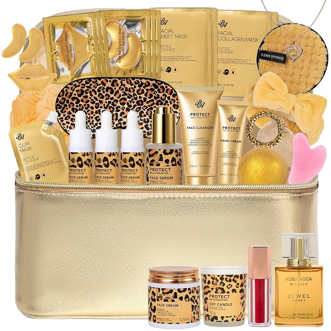 33 Pcs Mother's Day Gift, Honey & Almond Skin Care Gift Set, Spa Bath & Body by RAROSAACCA