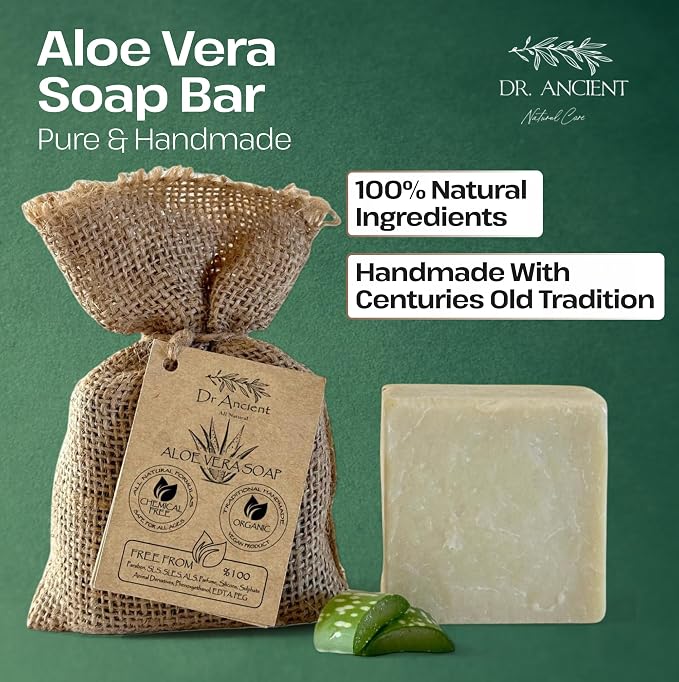 Dr.Ancient Aloe Vera Soap Bar, Organic Soap Bars Handcrafted the Traditional Way - Image 5