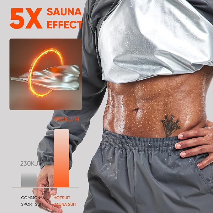 HOTSUIT Men Sauna Suit Sweat Suits Durable Gym Exercise Workout Jacket - Image 7