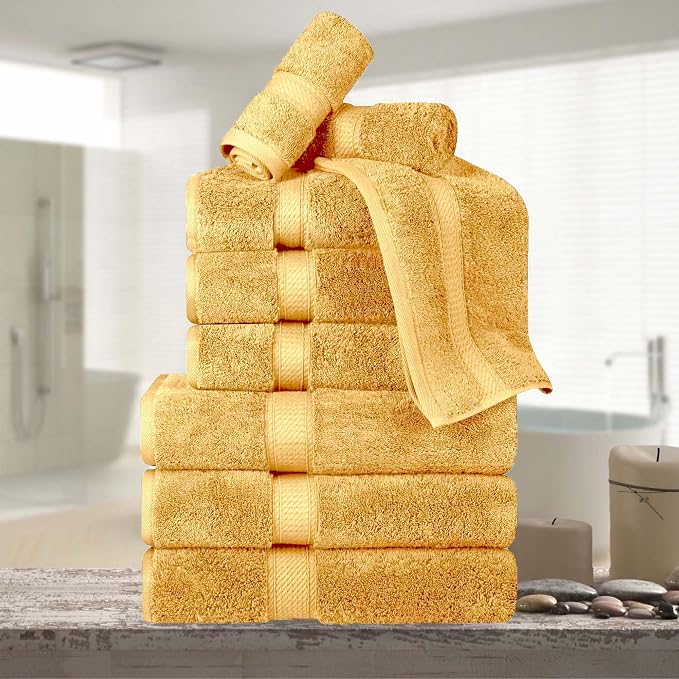 Superior Egyptian Cotton Pile 9-Piece Towel Set, Includes 3 Bath, 3 Hand by SUPERIOR