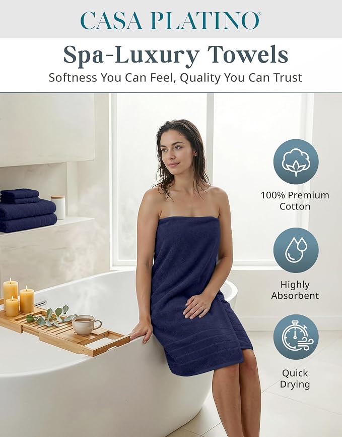 Casa Platino Luxury Cotton Bath Towel Set - Image 2
