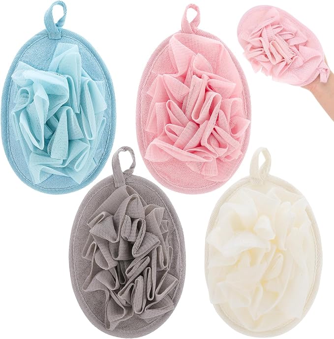 4 PCS Exfoliating Bath Sponges Soft Loofah Shower Scrubber - Image 9