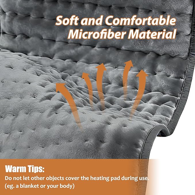 Electric Heating pad with 6 Heat Settings, Auto Shut Off, Dry Electric Heating - Image 3