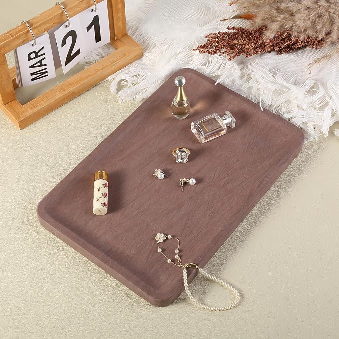 Karibiber Marble Vanity Tray, 11.8in Sandstone Bathroom Kitchen Tray - Image 6