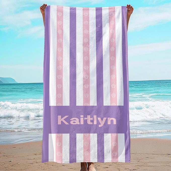 JML Custom Beach Towel with Name, Personalized Microfiber Beach Towel with Name by JML