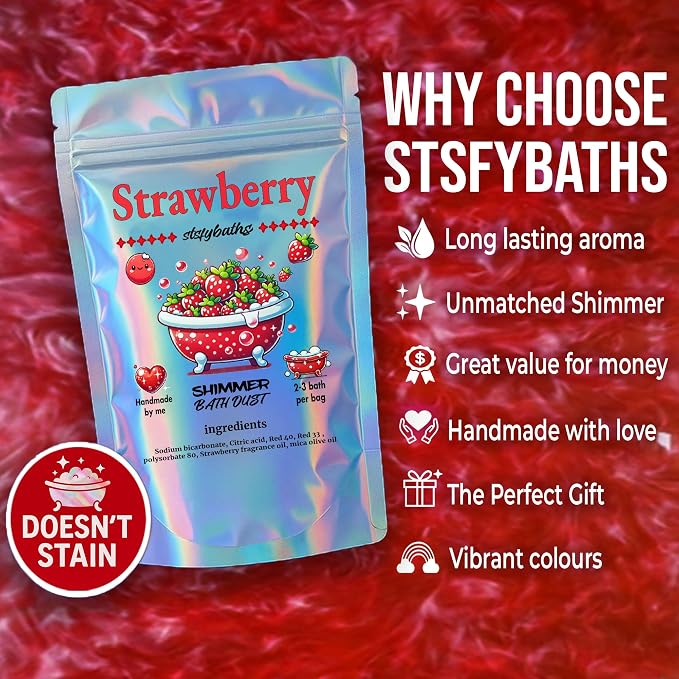 Red Shimmer Bath Bomb in A Bag - Image 5