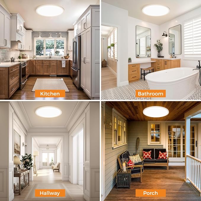 2PACK LED Flush Mount Ceiling Light Fixture, 3000K-4000K-6500K & 150W - Image 6