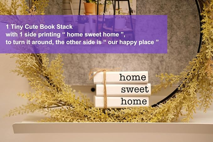 LIVDUCOT Farmhouse Mini White Decorative Books - Image 3