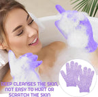 4 Pairs Bath Gloves, Body Scrub Mitts, Shower Scrubber Gloves - Image 5