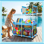 Briwooody 2-Tier Pool Float Storage Bin, 333 Gallon Large Rolling Pool Toy - Image 4