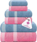 CASA COPENHAGEN Solitaire 6Pcs 100% Egyptian Cotton Large Designer Towels Gift by CASACOPENHAGEN