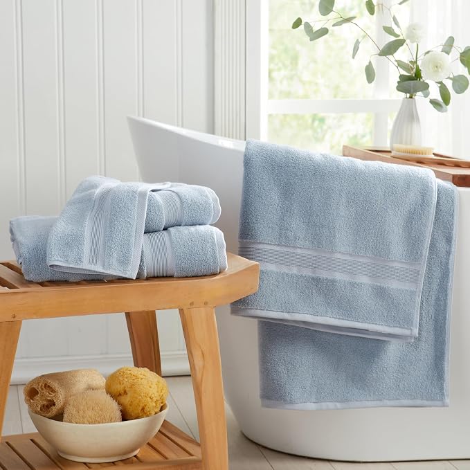 Springtree Home Luxury Bamboo Rayon Bath Towel Set 6 Piece Set | 35% Bamboo - Image 8