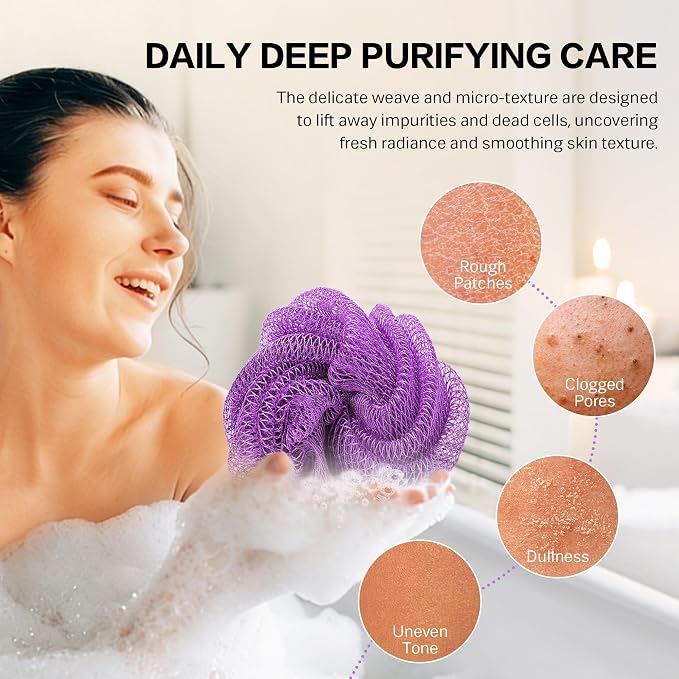 UJFQBH African Net Sponge Authentic 2-Pieces Exfoliating Body Scrubber - Image 4