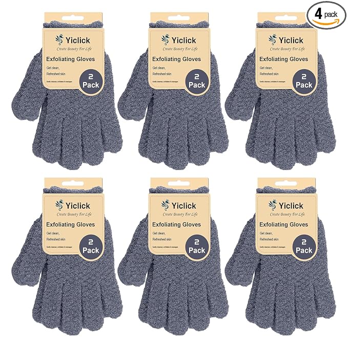 Yiclick Heavy Exfoliating Gloves, Exfoliating Body Scrubber by YiclickCreateBeautyforLife