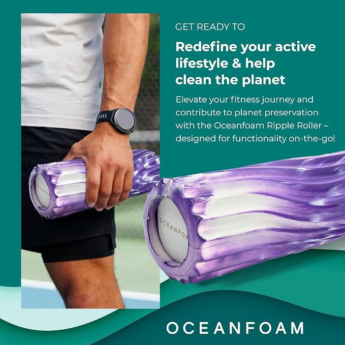 Oceanfoam Ripple Travel Foam Roller Firm Mini Foam Roller - Image 4