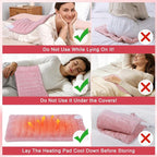 UTK Pink Heating Pad for Back Pain Relief, Soft Flannel Machine Washable Fabric - Image 8