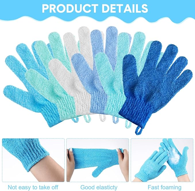 Cuffbow 90 Pcs 45 Pairs Exfoliating Double Sided Bath Gloves - Image 3