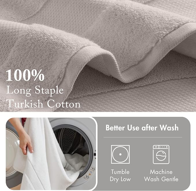 Madison Park Turkish 100% Cotton 600Gsm Luxury Premium Thick Soft Absorbent - Image 5