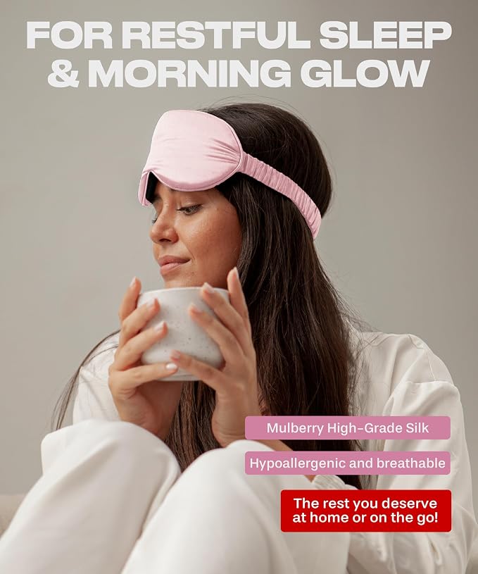 SUNDAYSILKS™ Exclusive Mulberry Silk Sleep Mask | Soft Eye Covers, and - Image 3