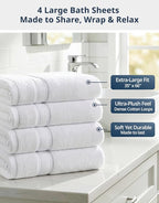 LANE LINEN 100% Cotton Bath Sheets - Image 4