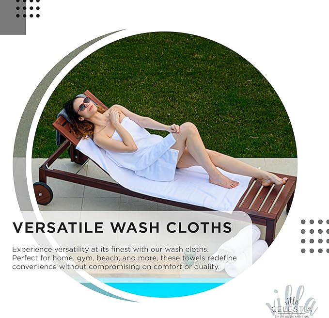100% Cotton Wash Cloth for face & Body Set of 6, Sustainable, Highly Absorbent - Image 6