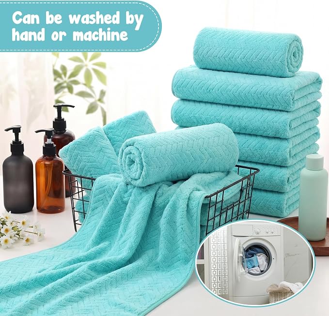 SmoothNovelty 16 Pack Microfiber Bath Towels Bulk 27'' x 60'' Oversized Size - Image 4