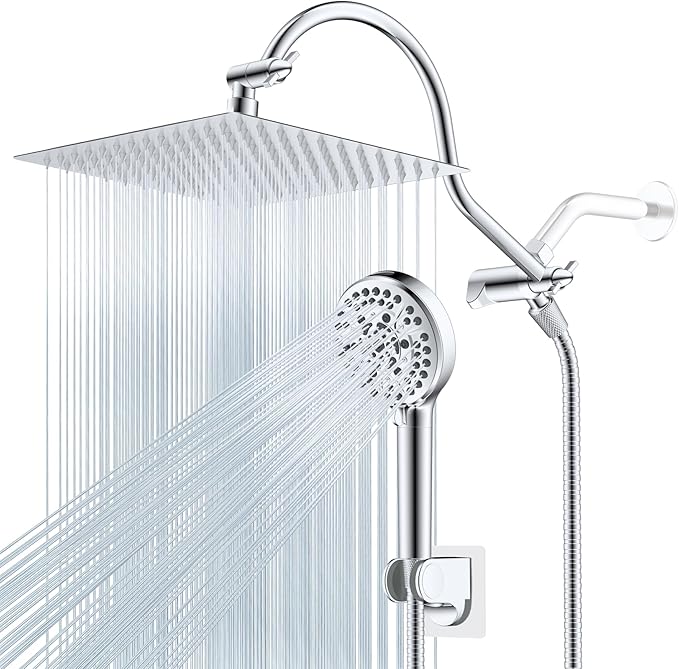 Hibbent 12'' All Metal CUPC Certified Shower Head, High Pressure Rainfall by Hibbent