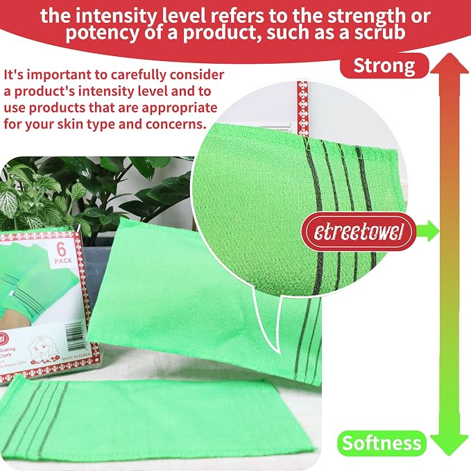etreetowel Extra Large Size 9.9" x 5.5" Korean Asian Exfoliating Bath - Image 3