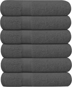 KAHAF COLLECTION 6 Pack Bath Towels Set 100% Ring Spun Cotton, Lightweight by KAHAF+COLLECTION
