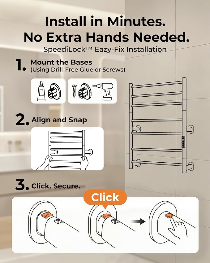 Foldable Heated Towel Rack, Dual-Zone Electric Towel Warmer Rack - Image 6