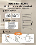 Foldable Heated Towel Rack, Dual-Zone Electric Towel Warmer Rack - Image 6