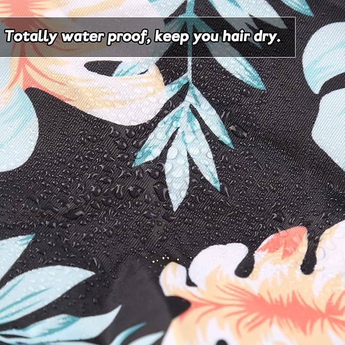 Shower Cap for Women Reusable Waterproof Bath Cap for Long Hair Cap for Shower - Image 4