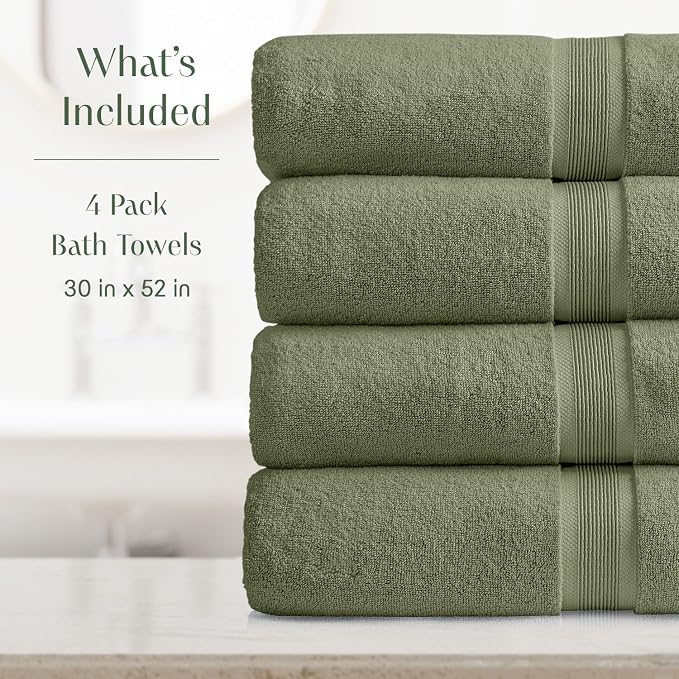 Springtree Home Luxury Viscose from Bamboo Bath Towel Set of 4 | 35% Viscose - Image 2